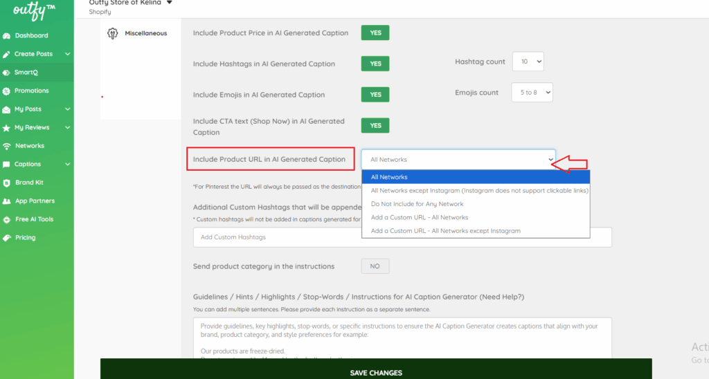 Include product url