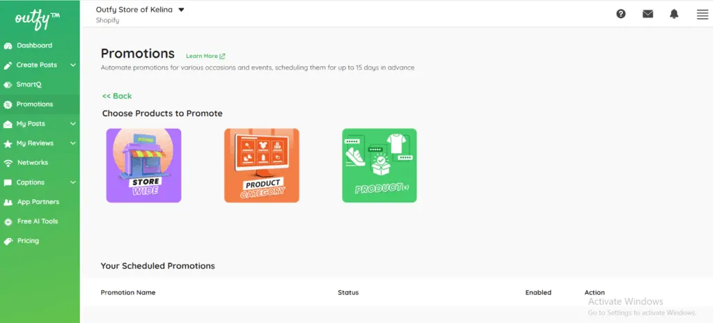 Choose Products to promote