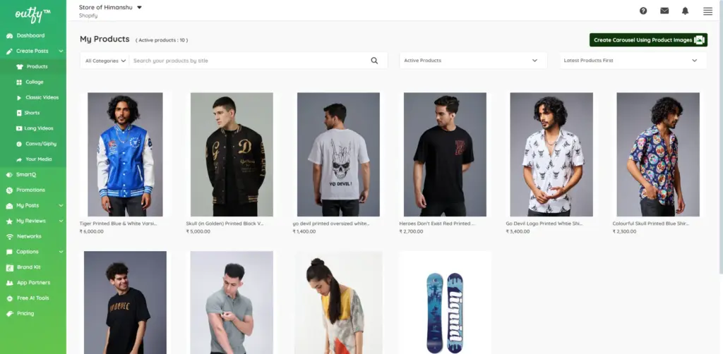 Choose a Product with Multiple Images