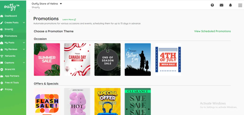 Choose promotion theme