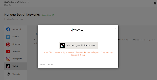 Connect TikTok
