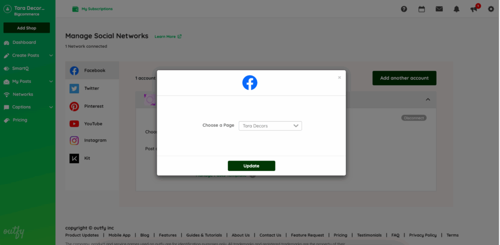 Choose a fb page