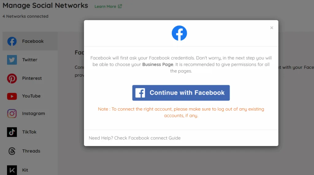 Continue with Facebook