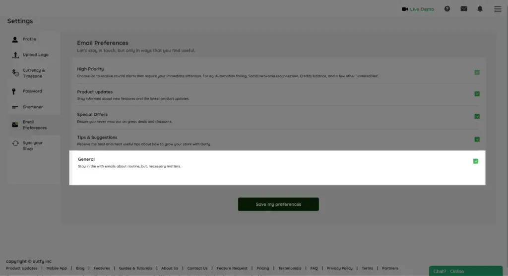 General - Email Notification