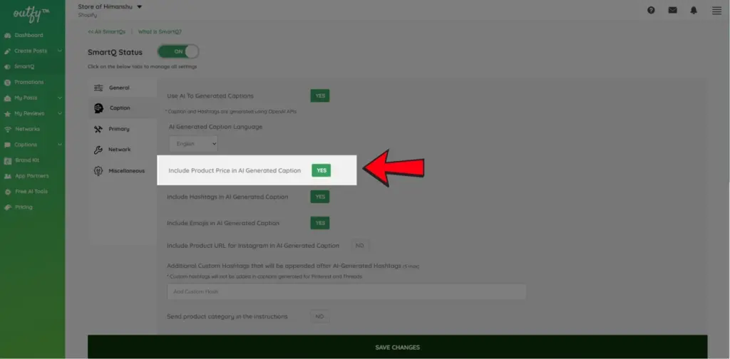 Include Product Price in AI Generated Caption