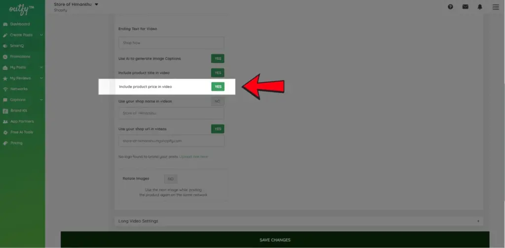 Include Product Price in Short Video