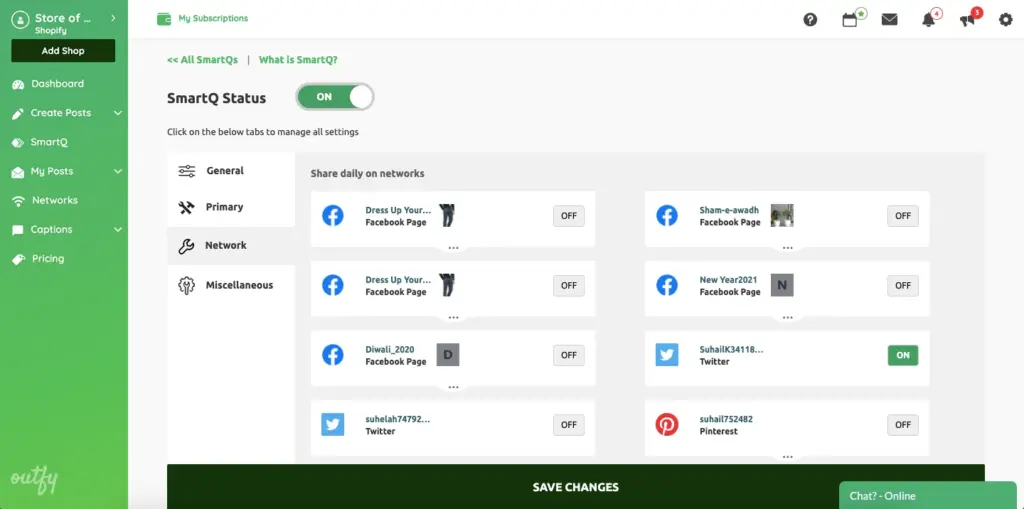 Network Settings - SmartQ