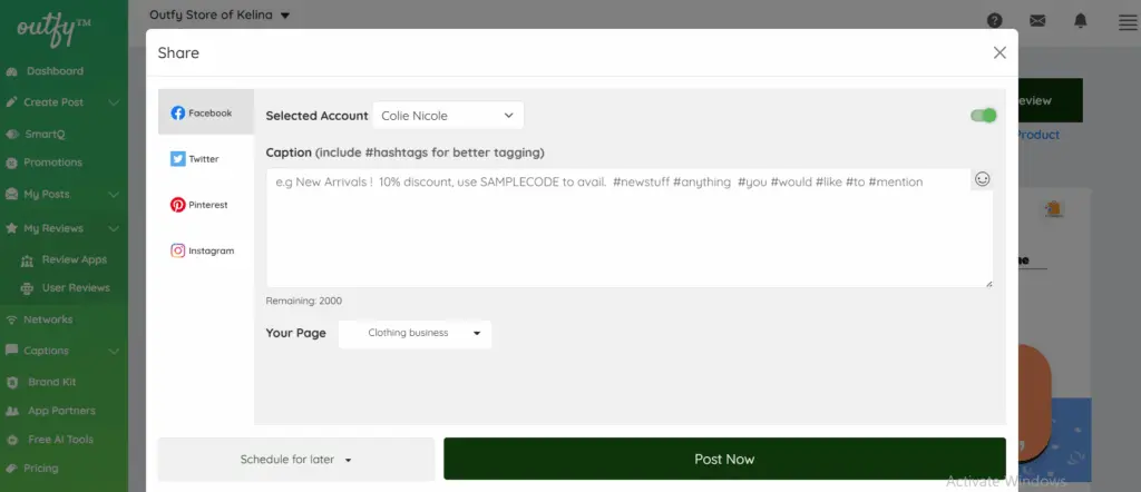 Schedule or post review instantly