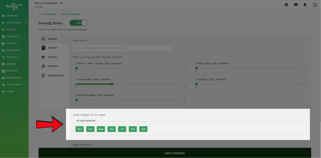 Select Days for Posting Classic Videos - SmartQ