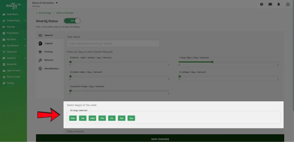 Select Days for Posting - Long Videos SmartQ