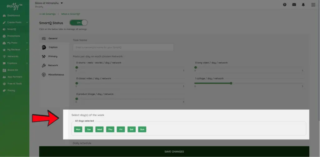 Select Days for Posting - SmartQ
