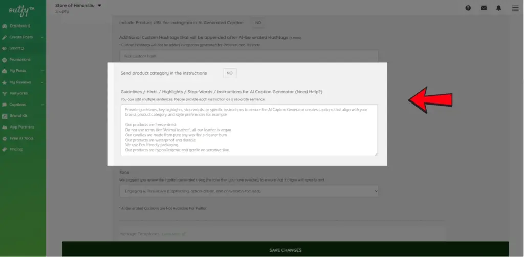 Send Product Category in the Instructions
