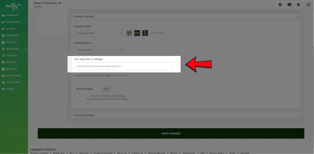 Your Shop URL in Collages - SmartQ