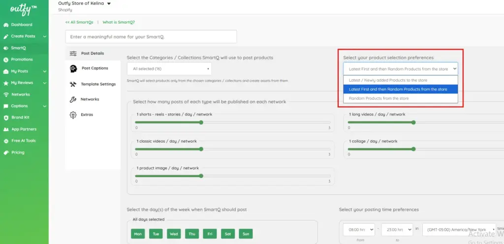 Product Selection Preferences