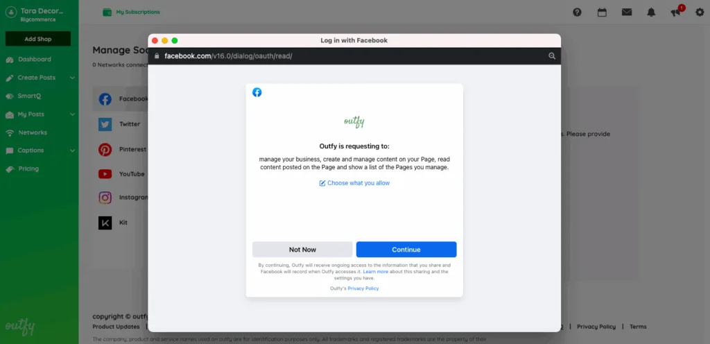 click continue to allow access