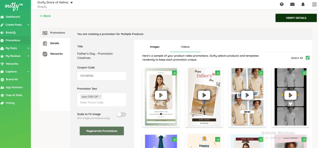 Edit the video or image promotions
