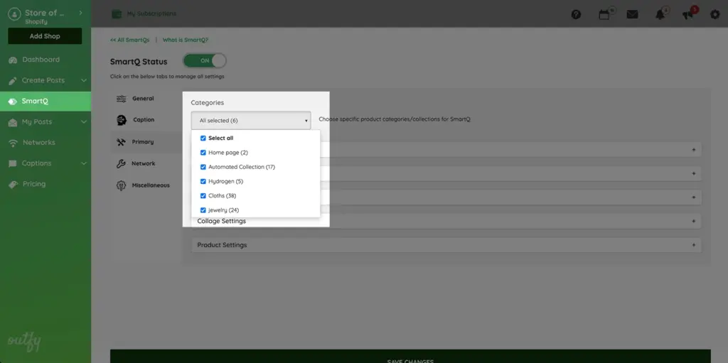 SmartQ Categories