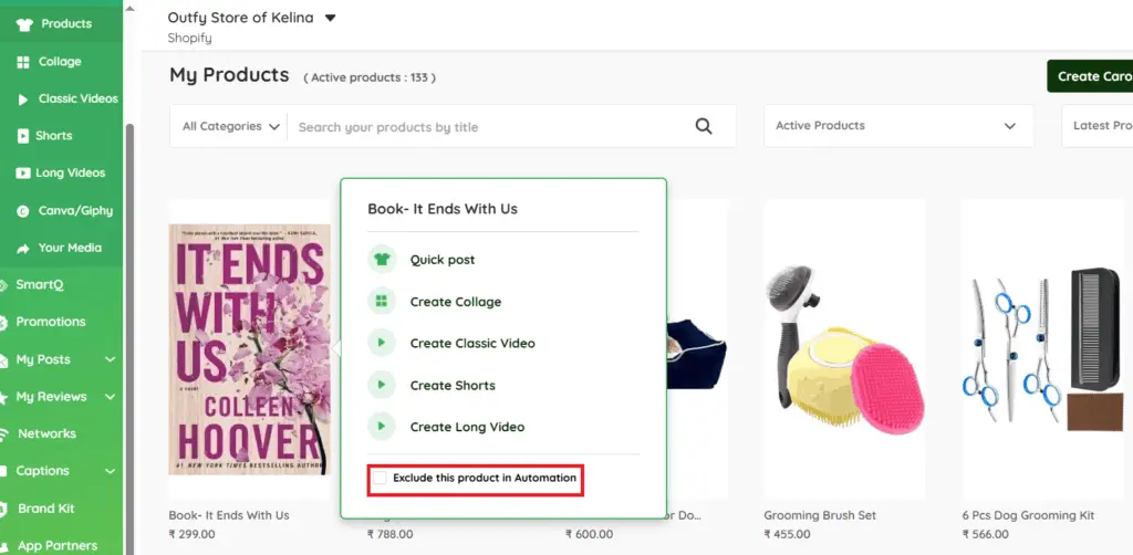 Exclude this product 