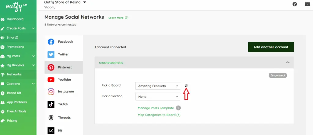 Click on refresh button