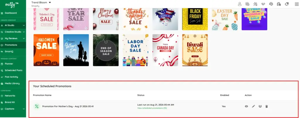 Scheduling promotion