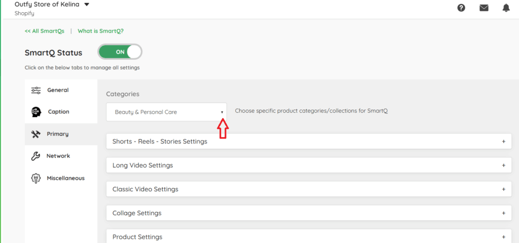 Click on dropdown