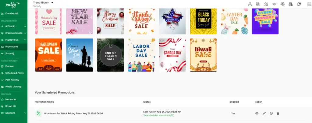 view schedule promotion