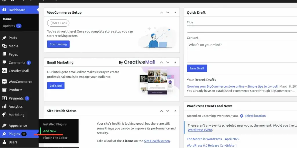 Click on Add Plugin on WordPress