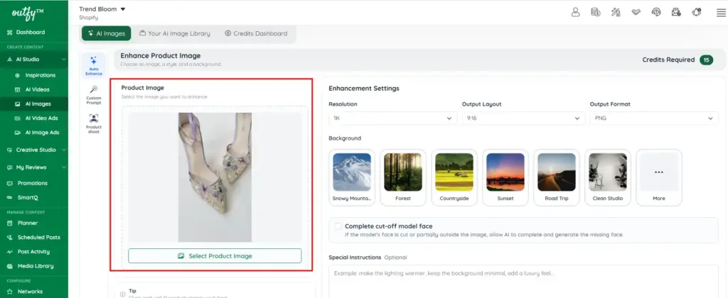 Select product image