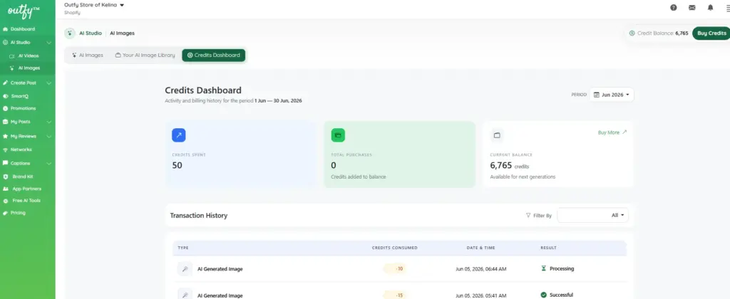 Credit dashboards