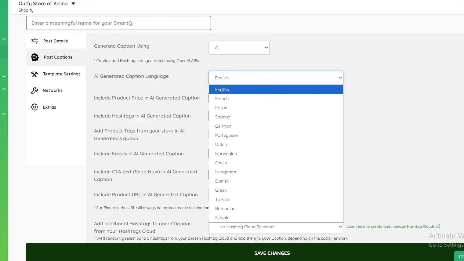 Language Selection
