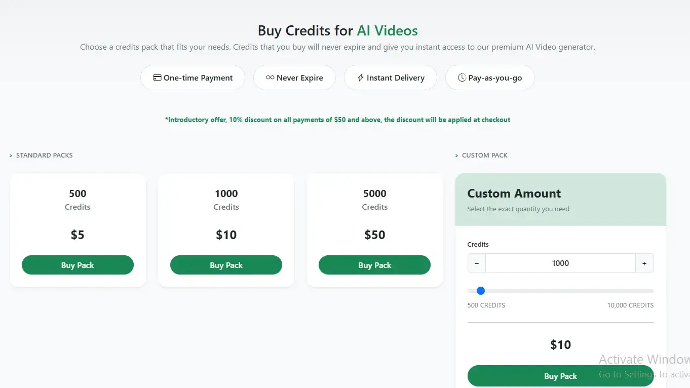 Buy credits