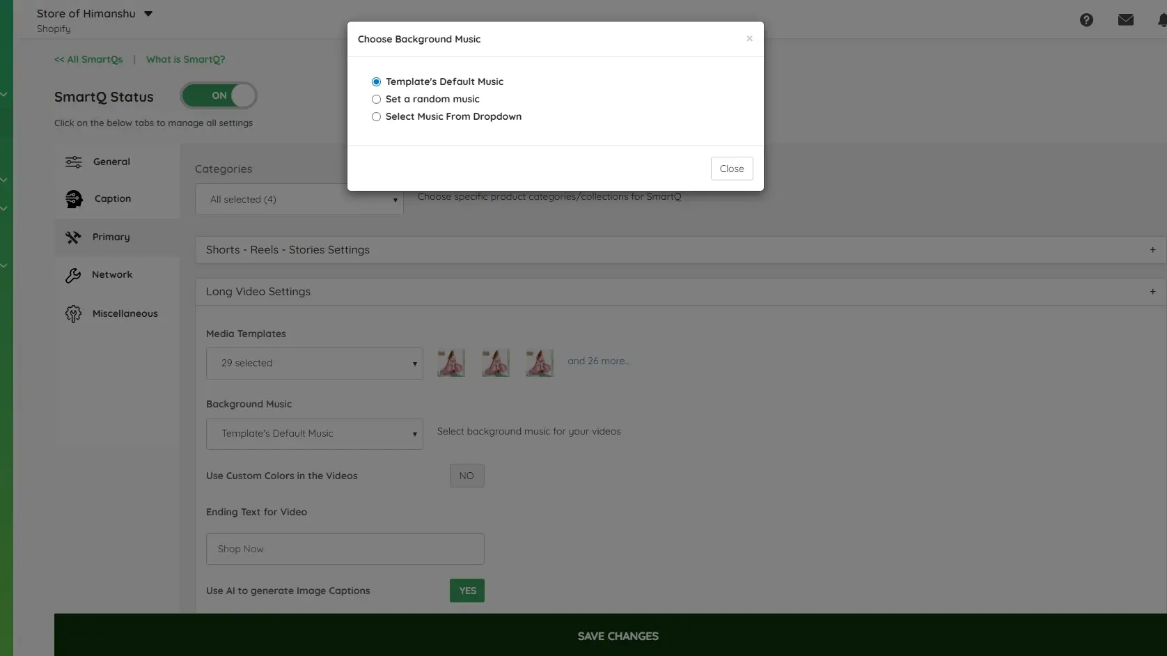 Choose Background music - Long videos SmartQ