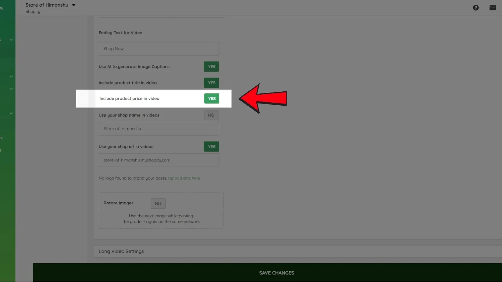 Include Product Price in Short Video