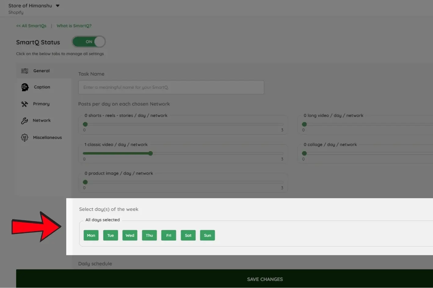 Select Days for Posting Classic Videos - SmartQ