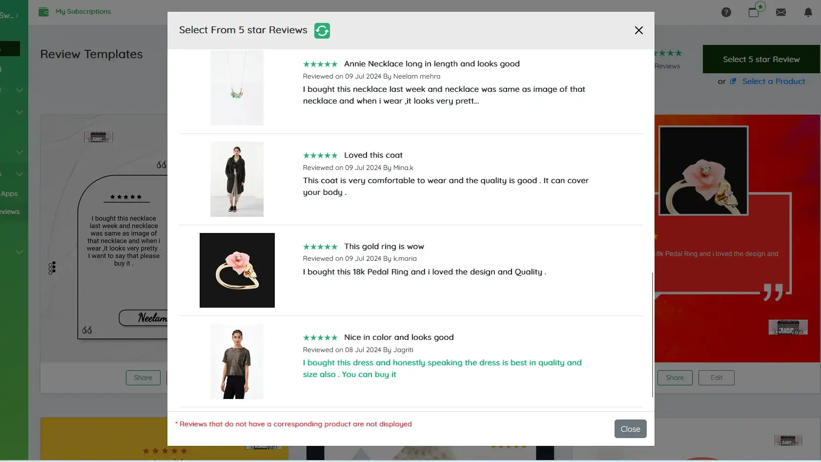 Choose a review