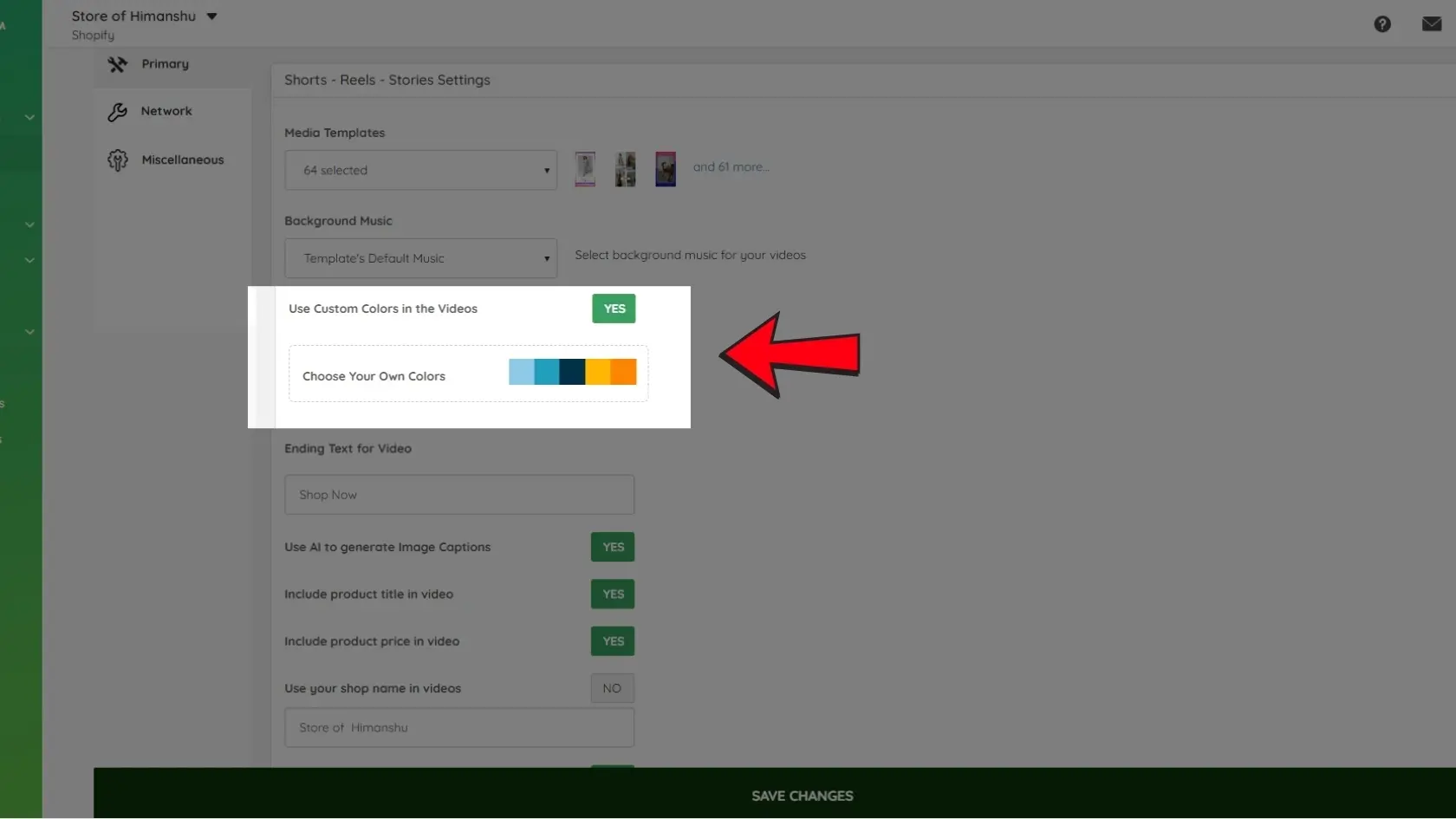 Use Custom Colors in Short Videos