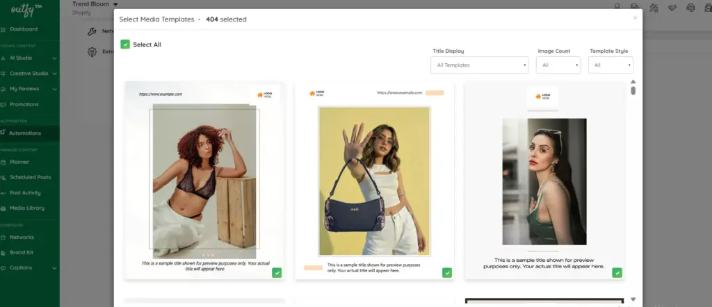 Select template design